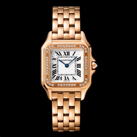 cartier rose gold diamond watch.